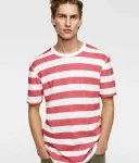 Brand Printed Striped T-Shirt