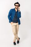young handsome hipster man standing
