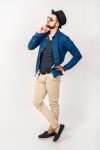 young handsome hipster man standing